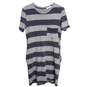 Skargorn I am T-Shirt #69 Tee Dress Womens Small Striped Pockets Short Sleeve